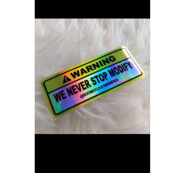 

Sticker warning