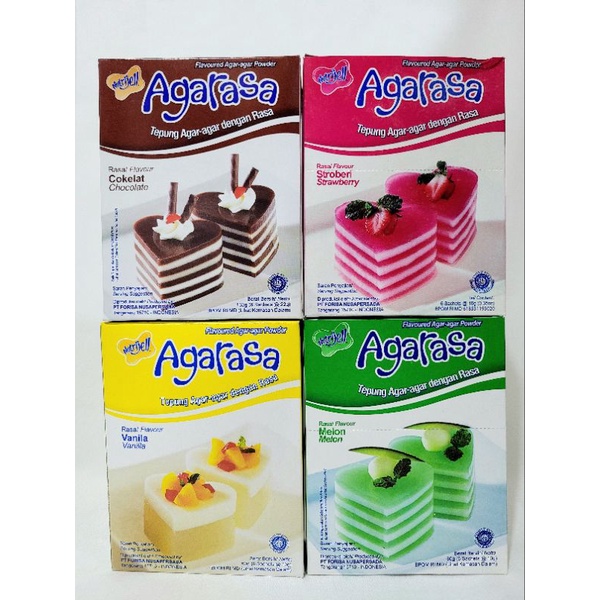 Agarasa | Tepung Agar-Agar dengan rasa | Agarasa nutrijell  1 box (6 x 10 g)