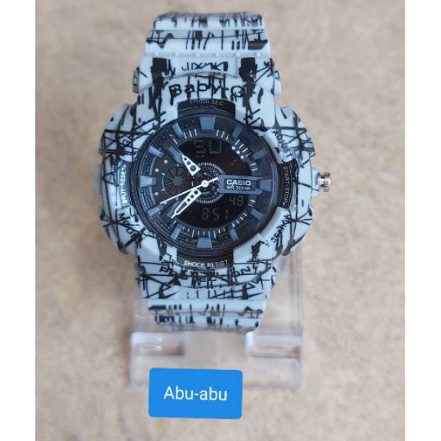 JAM TANGAN SPORT WANITA- BABY-G GA110 LORENG