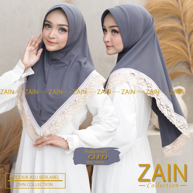Jilbab Bergo Instan Simpel Cleo Prada Ori Zain-Grey