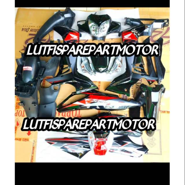 Full set body Supra x 125 tahun 2007 2013 Batman  plus lampu dan striping