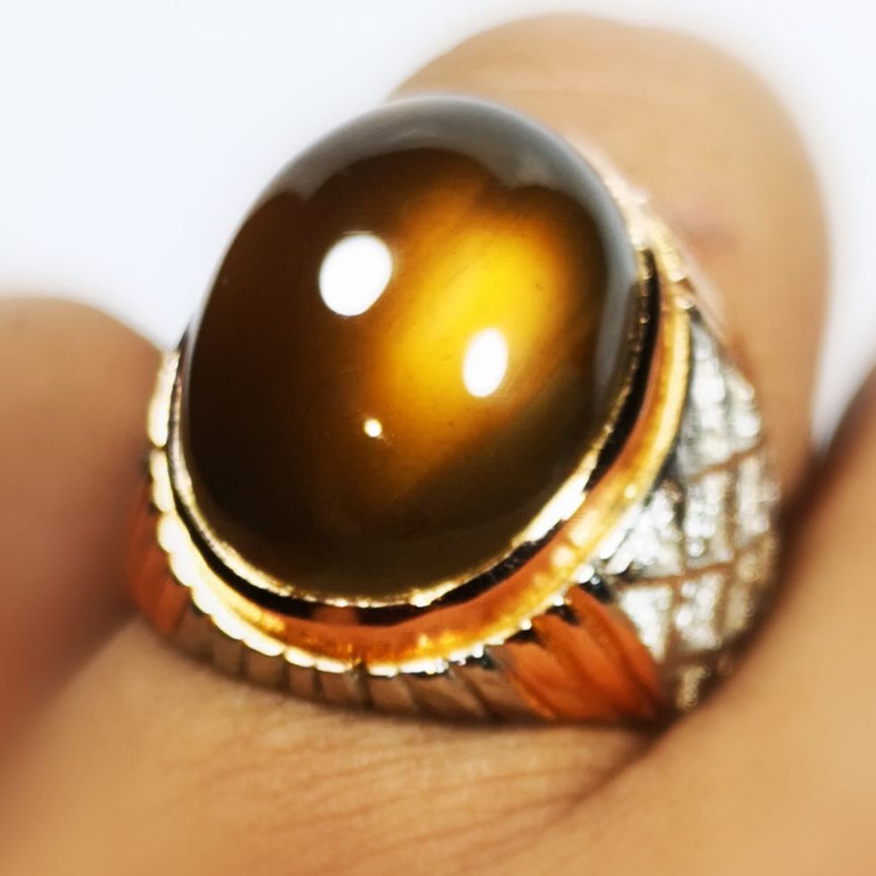 Batu Cincin Natural Akik Bio Solar Aceh Neon No treadmend Super Giwang kristal