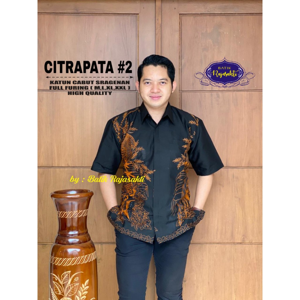 CITRAPATA 2 RAJASAKTI KEMEJA BATIK SOLO PRIA LENGAN PENDEK LAPIS FURING ATASAN BATIK PREMIUM MODERN KATUN HALUS BAHUWIRYA  BANAMITRA BANAMITRA PUTIH BANGSAWAN BAYU PUTRA BERLIAN BIRU BHARATAYUDA BIMASENA BIRENDRA BIRU INDAH BRAHMAKERTA BRAHMAKERTA MERAH