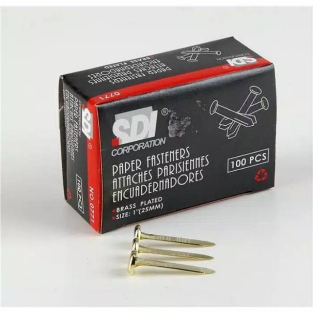 

Paku buku SDI 0771 aka Paper Fasteners isi 100pcs