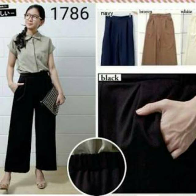 Celana kulot panjang bahan babat