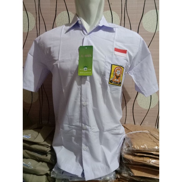 (SMP) BAJU PUTIH LENGAN PENDEK SMP MEREK ALWAFA EXCLUSIVE/SERAGAM SEKOLAH MURAH