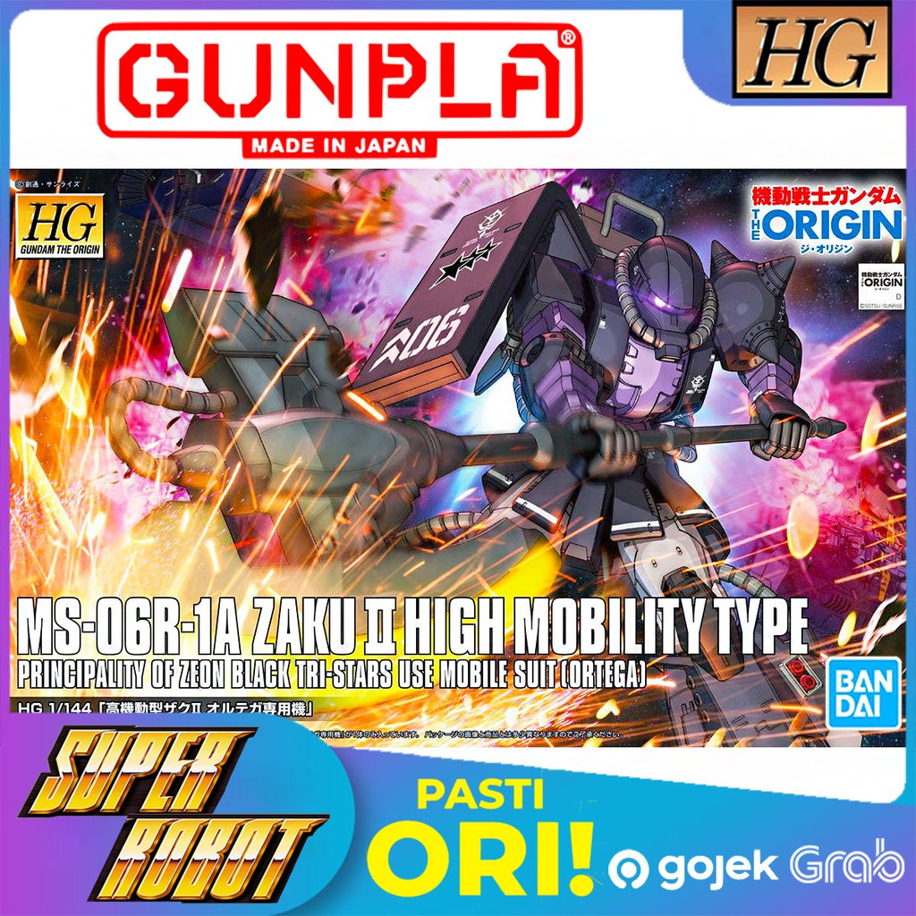 BANDAI HG Zaku II Black Tri Stars High Mobility Type Ortega Custom - The Origin