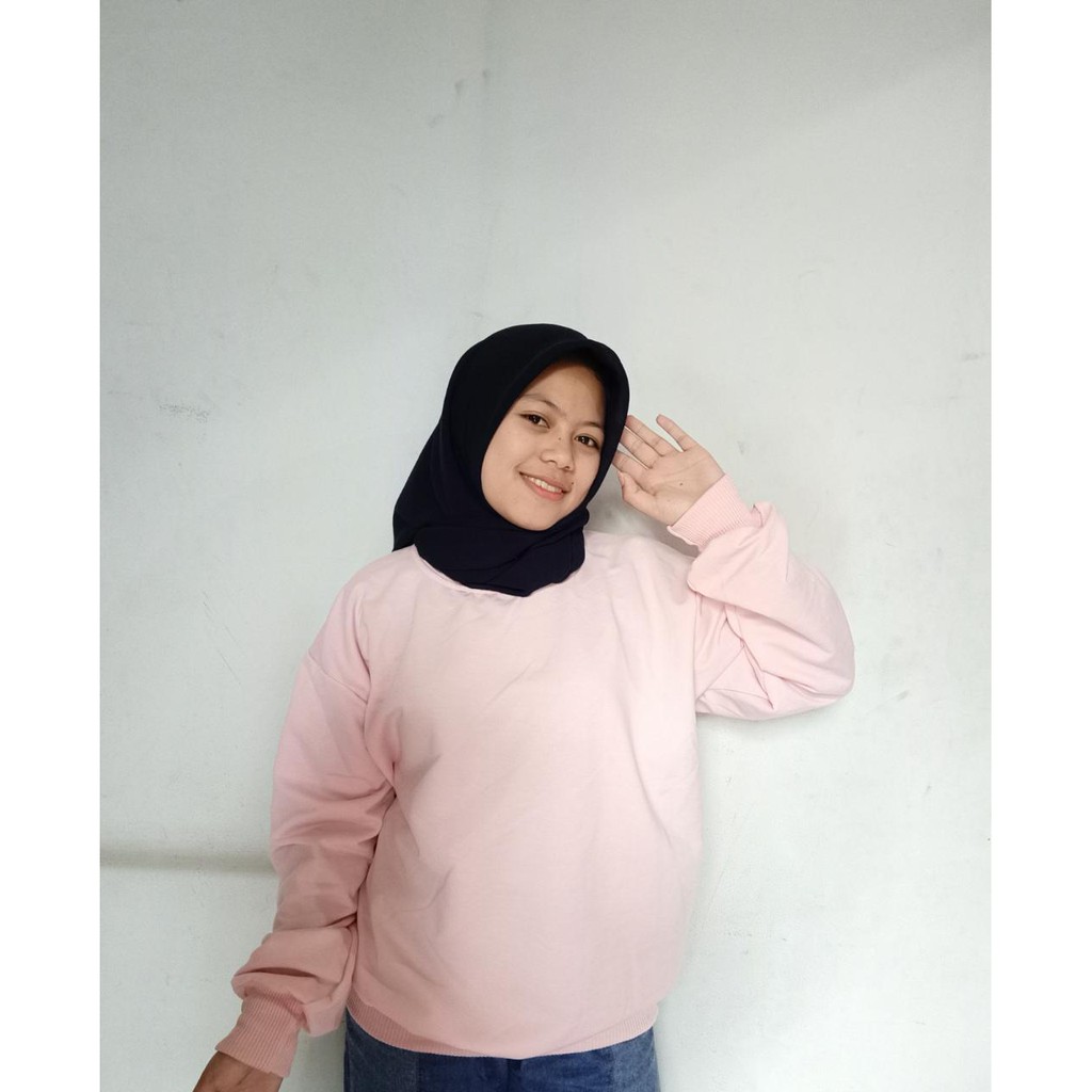 Sweater Polos  Basic Wanita Pria Kekinian Terlaris-pink peach