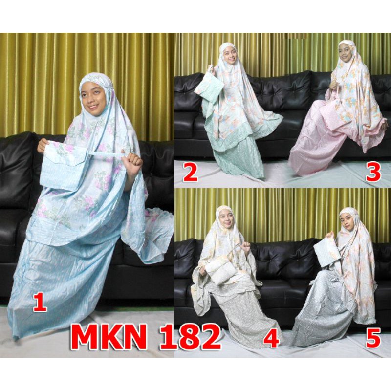 Mukena Dewasa Jumbo Rempel Motif Bunga MKN182