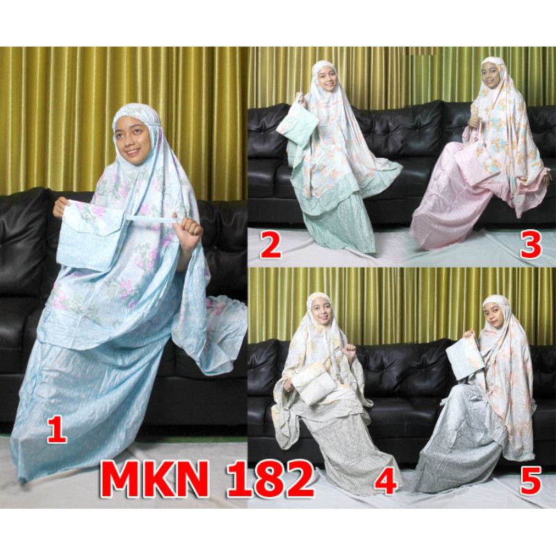 Mukena Dewasa Jumbo Rempel Motif Bunga MKN182