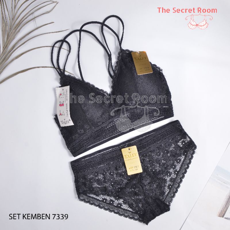 TALLY BRA BH CD SET KEMBEN BRALETTE RENDA 7339 | FREE SIZE | BUSA TIPIS | CUP B KECIL