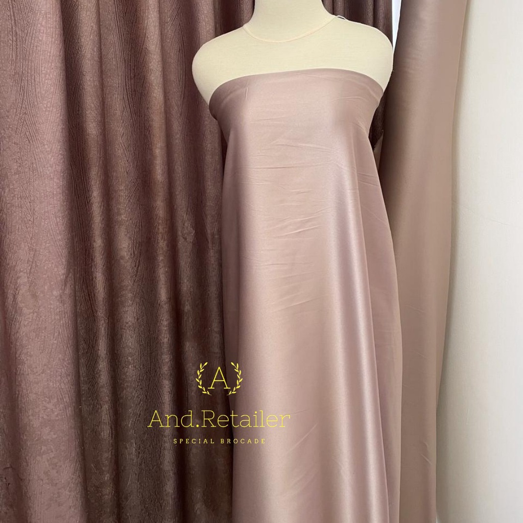 Bahan Kain  Satin Velvet Premium Warna Mocca Bahan Furing Seragaman Bridesmaid Backdrop Background Foto Aestetik