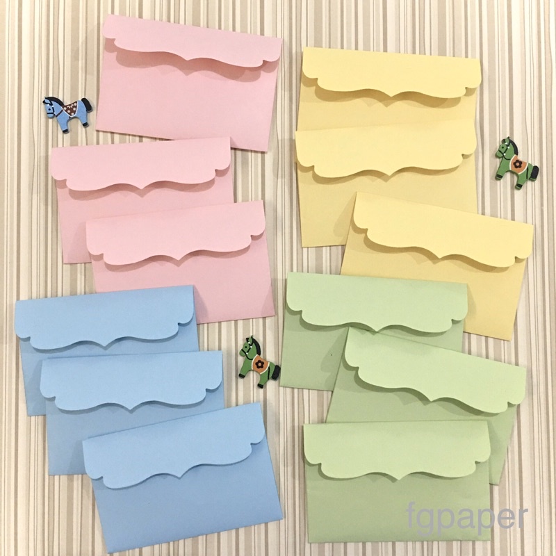

Amplop Uang 12pcs Warna Pastel, curve cut by fgpaper