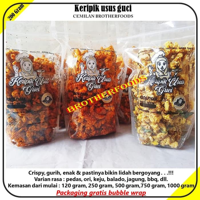 

CEMILAN KERIPIK USUS PEDAS VARIAN RASA 200 GRAM