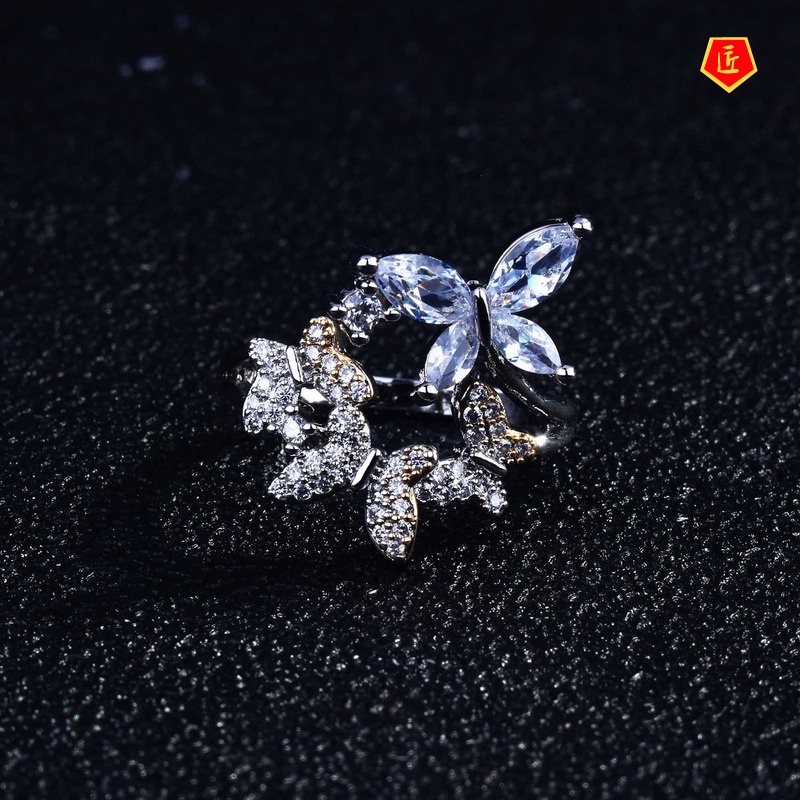 [Ready Stock]Exquisite Diamond Butterfly Ring Fashion Personality