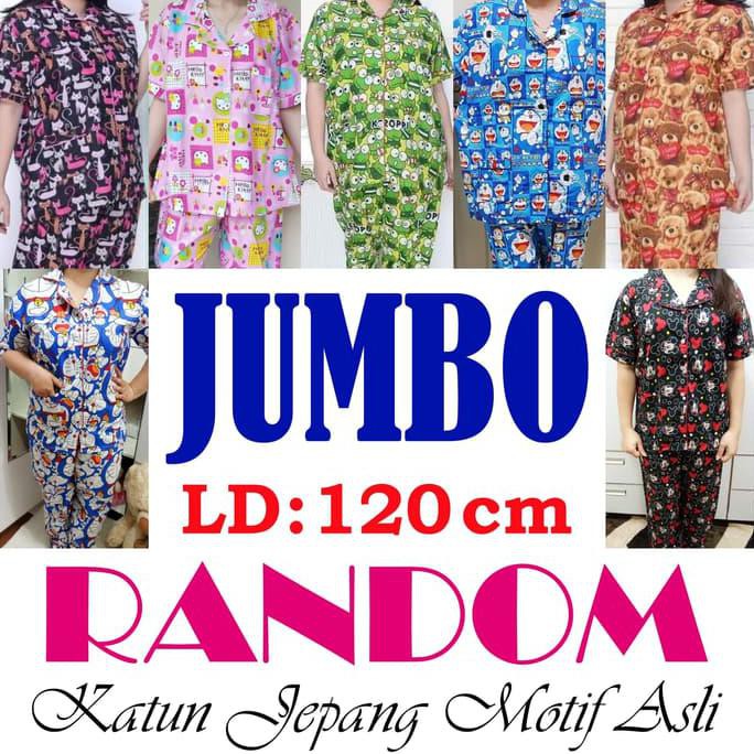 RANDOM ( JUMBO Ld 120 ) Piyama / Setelan / Baju Tidur - Wanita Dewasa - RANDOM, JUMBO - Ld 120