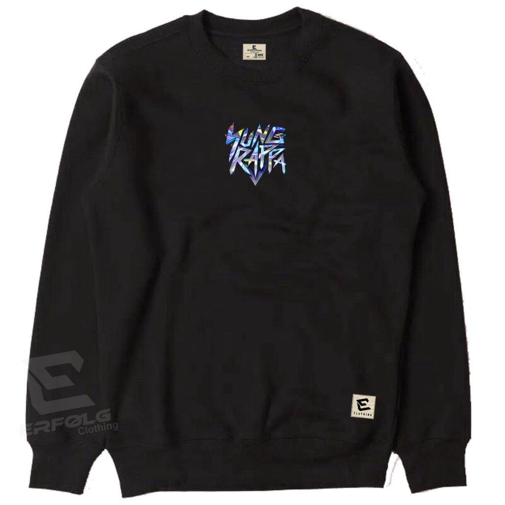 Crewneck Oversize Warna Hitam Black Motif Simpel Pria Wanita Premium Quality Erfolg Clothing Switer Oblong Hijau Army Sablon Gambar Print Crowneck Cardigan Original Brand Lokal Bandung Berkualitas Murah Suwiter Lengan Panjang Kerah Bulet