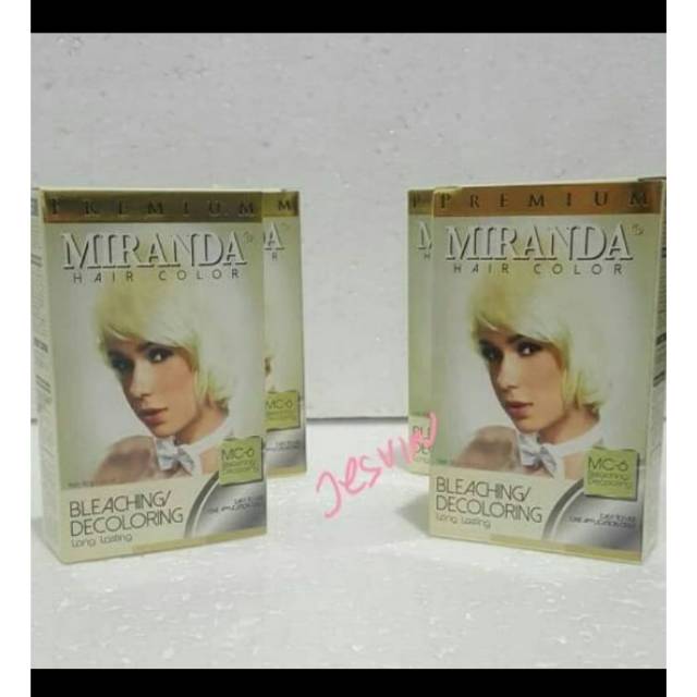 Miranda bleaching cat pewarna rambut kecil blonde putih cowok