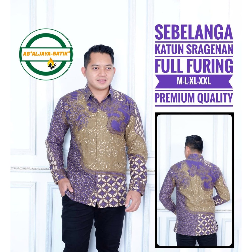 SEBELANGA ALJAYA KEMEJA BATIK SOLO PRIA LENGAN PANJANG PENDEK LAPIS FURING ATASAN PREMIUM MODERN KATUN HALUS NATANEGARA DRAJAT CUWIRI KASATRIAN ANGSA KEMBAR  PINAYUNG BIRU ROMO PEKSI MAWAR ARUM AJI KUNING SUNDOKORO TRUNTUM SOGAN