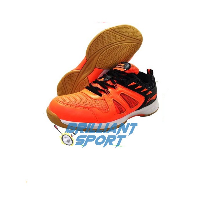 Jual Sepatu Badminton Lining Attack G5 - Orange Black, 40 Diskon