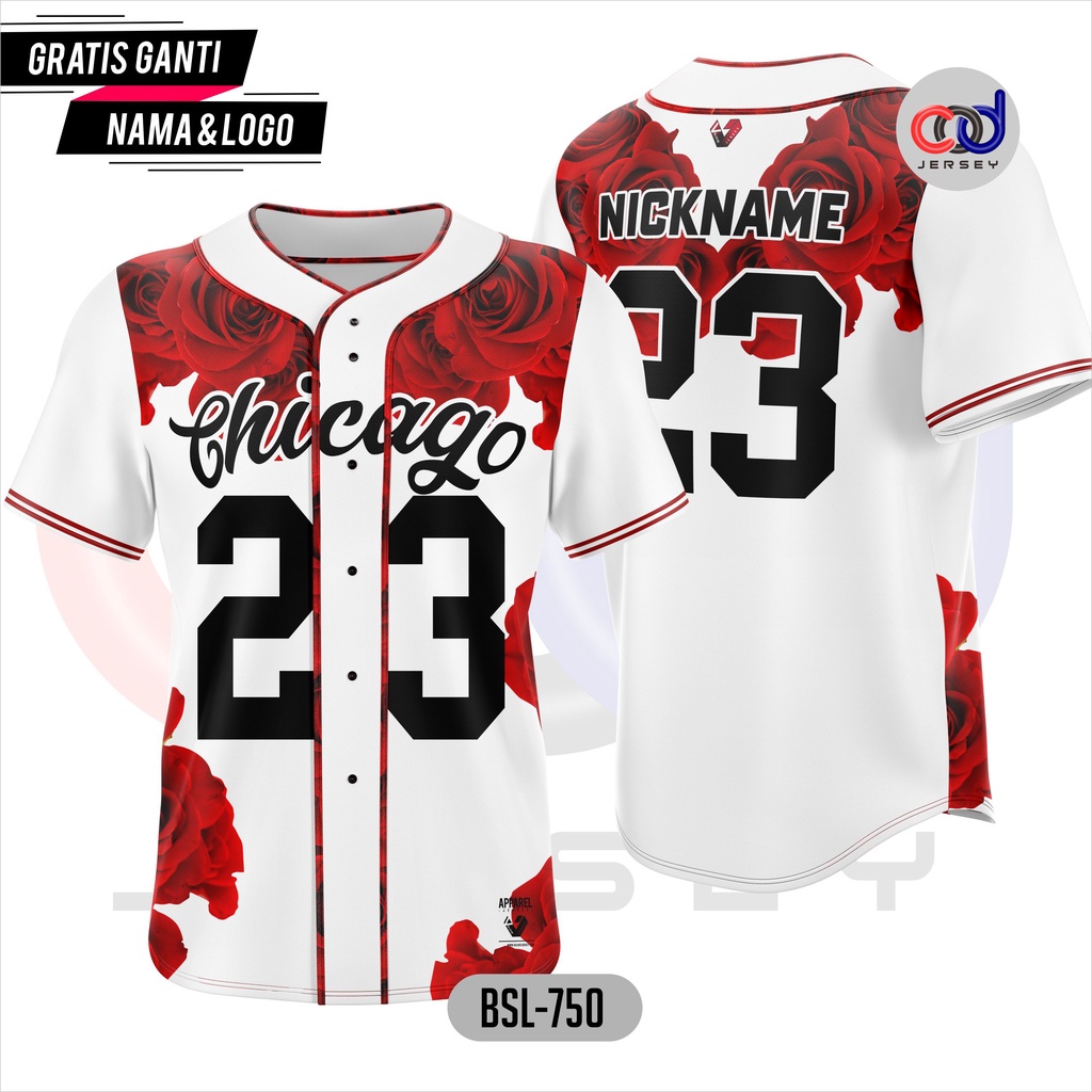 Jual Jersey Baseball Pria Wanita Baju Baseball D Motif Bunga Bunga