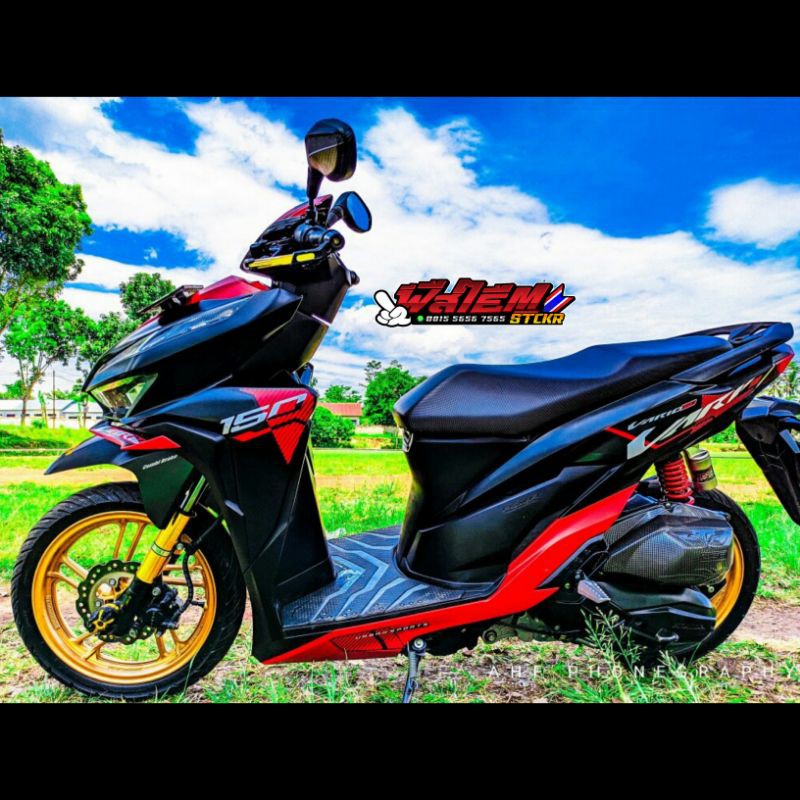 Striping Vario New 150 Hitam Doff Malaysia