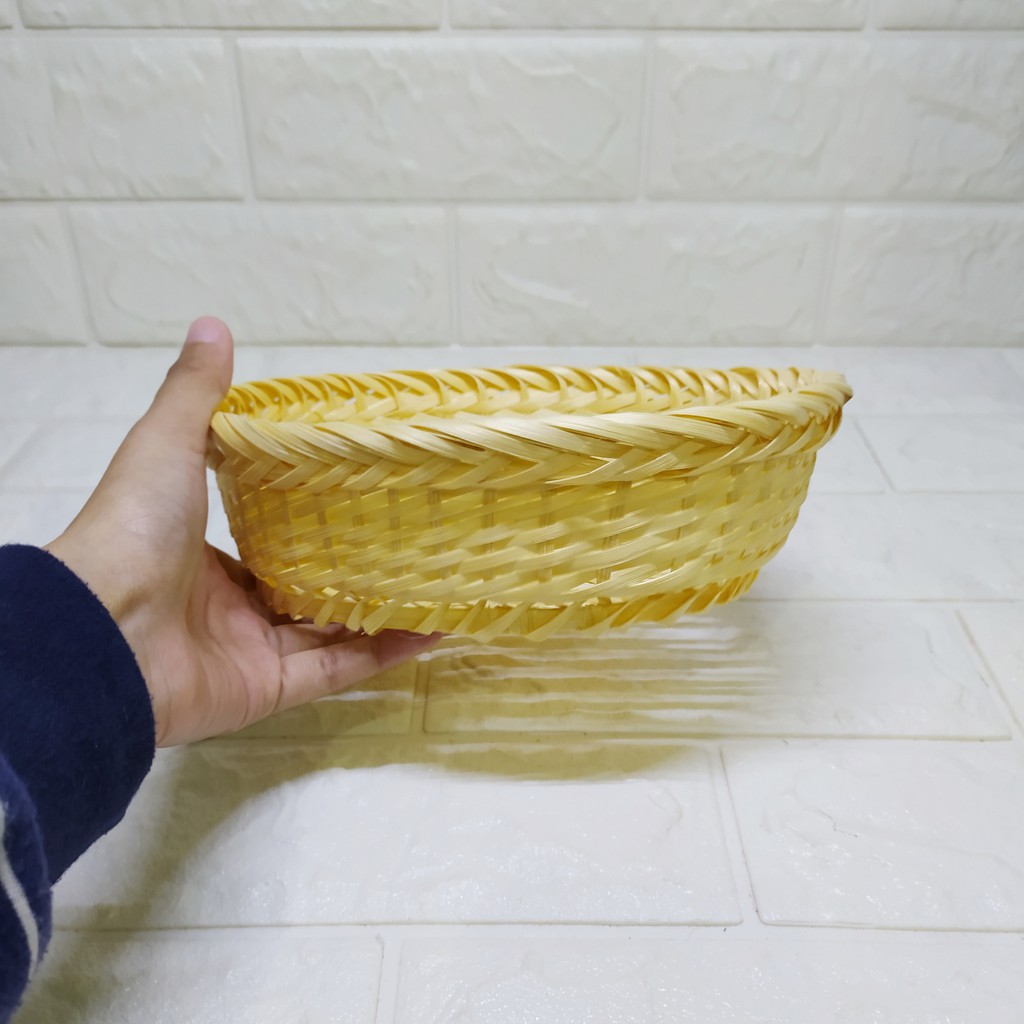 Keranjang Oval snack bambu anyaman BESAR