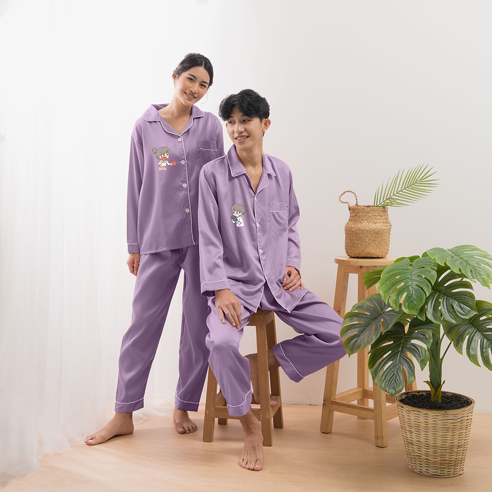 Zavyn Piyama Couple Satin Boxing Boy &amp; Boxing Girl