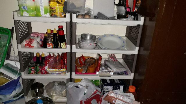 Olymplast Rso 04 Rak Susun 4 Plastik Dapur / Buku / Piring / Kamar Mandi / Mainan Serbaguna
