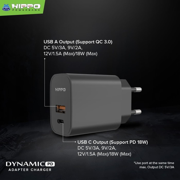 USB Adaptor HIPPO Dynamic Dual Output | Batok Charger Cash Adapter