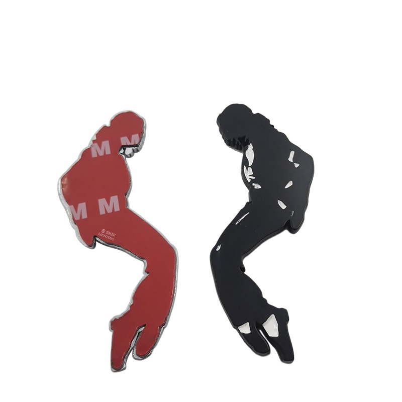 1pc Stiker Logo Michael Jackson MJ Bahan Metal Untuk Dekorasi