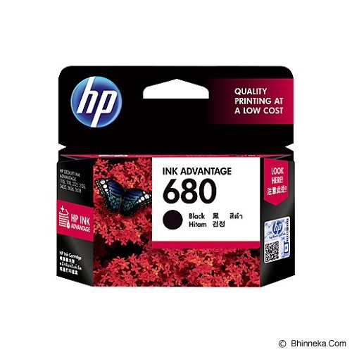 Catridge Cartridge Original HP 680 Hitam Black F6V27AA Tinta Printer HP Deskjet 1115 2135 3635 3835