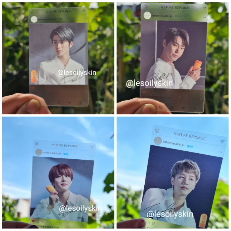 Transparent Photocard NCT Natrep (Nature Republic) Jungwoo - Yuta - Mark - Taeyong