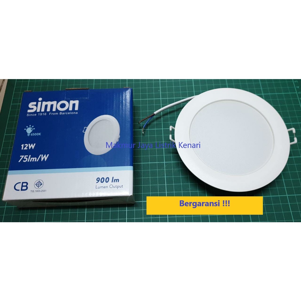 SIMON DOWNLIGHT PANEL LED 12W 12WATT 12 WATT Putih 4000K Warm White