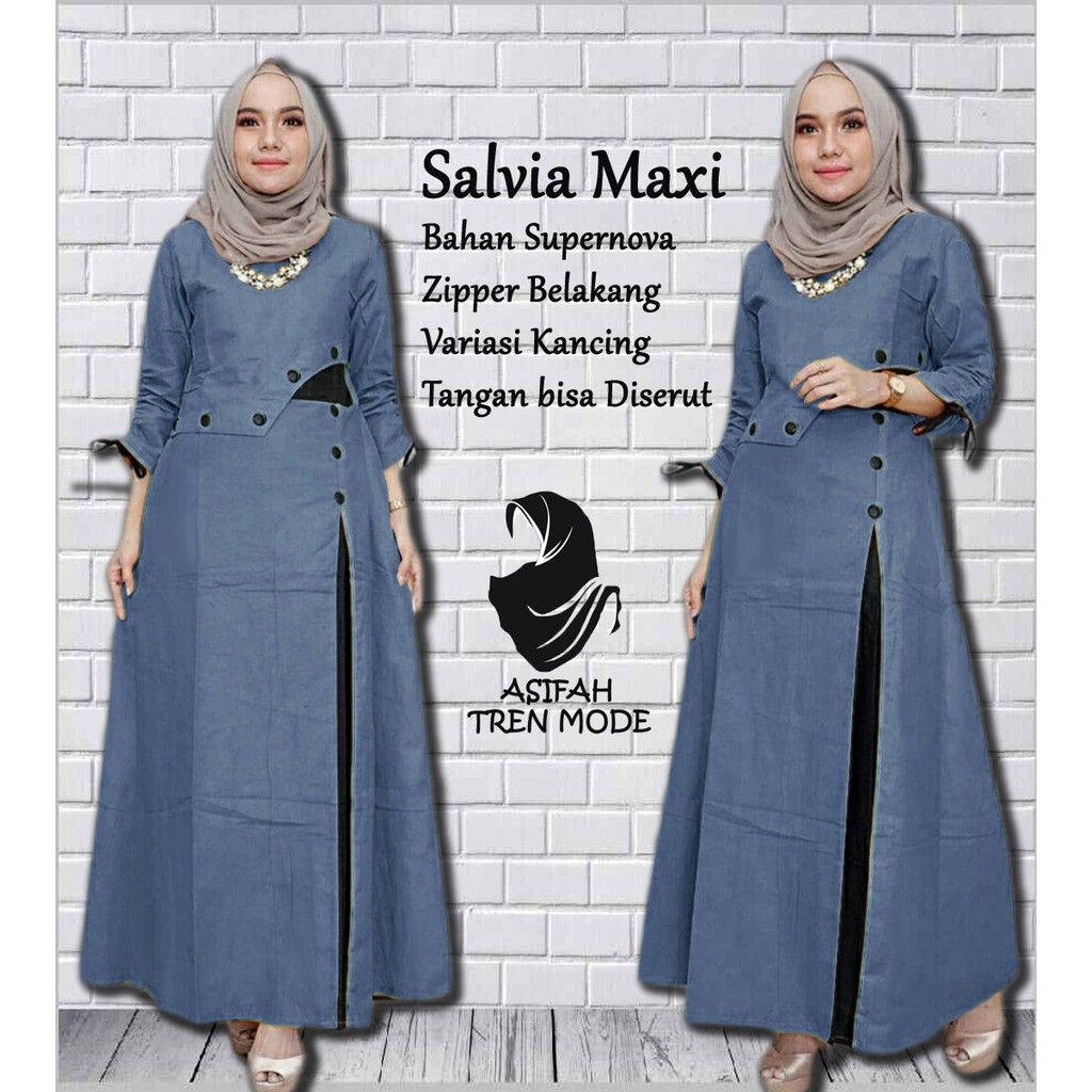ATM MAXI SALVIA JUMBO L, XL, XXL, 3XL PAKAIAN WANITA MUSLIM JUMBO, MAXI WANITA MUSLIM