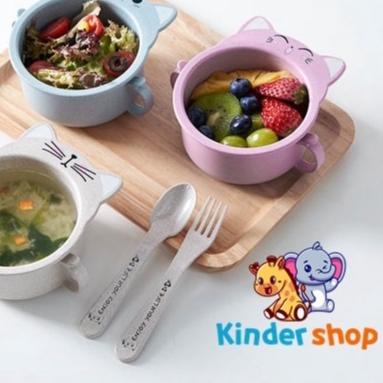 ☜ Mangkuk Makan Tempat Makan Anak Bayi Karakter Kucing ֍