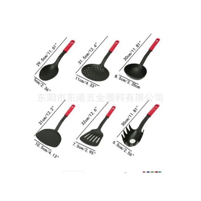 Kitchen Tool Set 7 pcs Spatula Nylon Dengan 6 Macam spatula dan 1 Tang