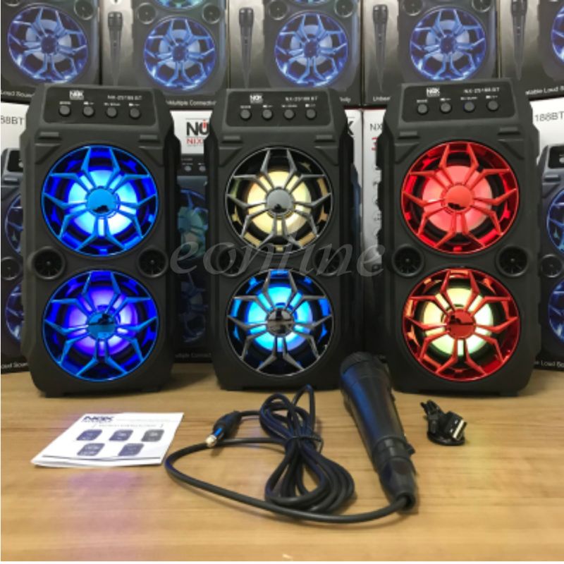 speaker karaoke bluetooth nixnox nx-2s188bt / nx-2s88bt plus mic