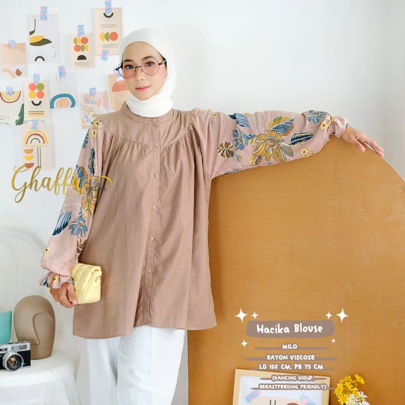 Blouse motif kekinian / Hacika blouse by ghaffa the label / blouse muslimah