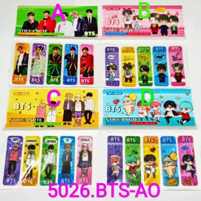 Pembatas buku stick notes gambar BLACK PINK isi 100lembar