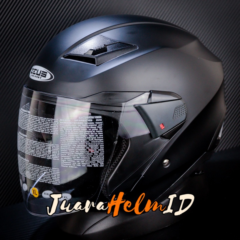 ZEUS HELM ZS611 SOLID / BLACK DOFF / ZS-611 / ZS 611 HALF FACE