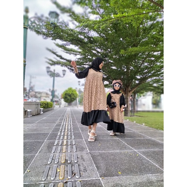 dress couple leopard //dress anak //dress leopard //Midi leopard