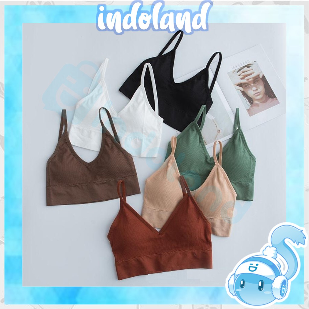 ☀INDOLAND☀ B035 Sport Bra Wanita Motif Bunga BH Fitness Bra Senam Zumba Yoga Olahraga Batam Import