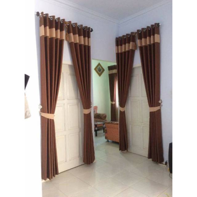 Gorden blackout polos coklat motif poni cantik