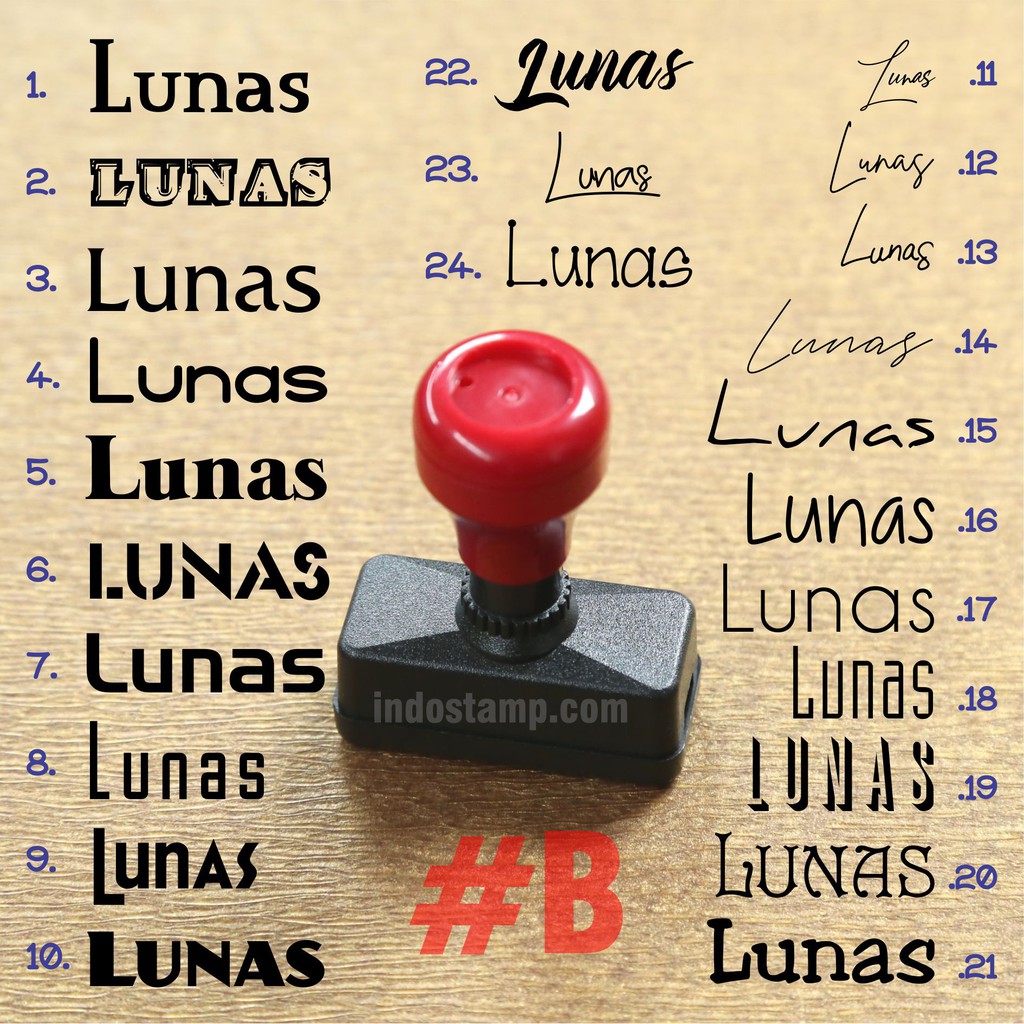 

stempel lunas PAID stamp 22mm 43mm inkself indostamp