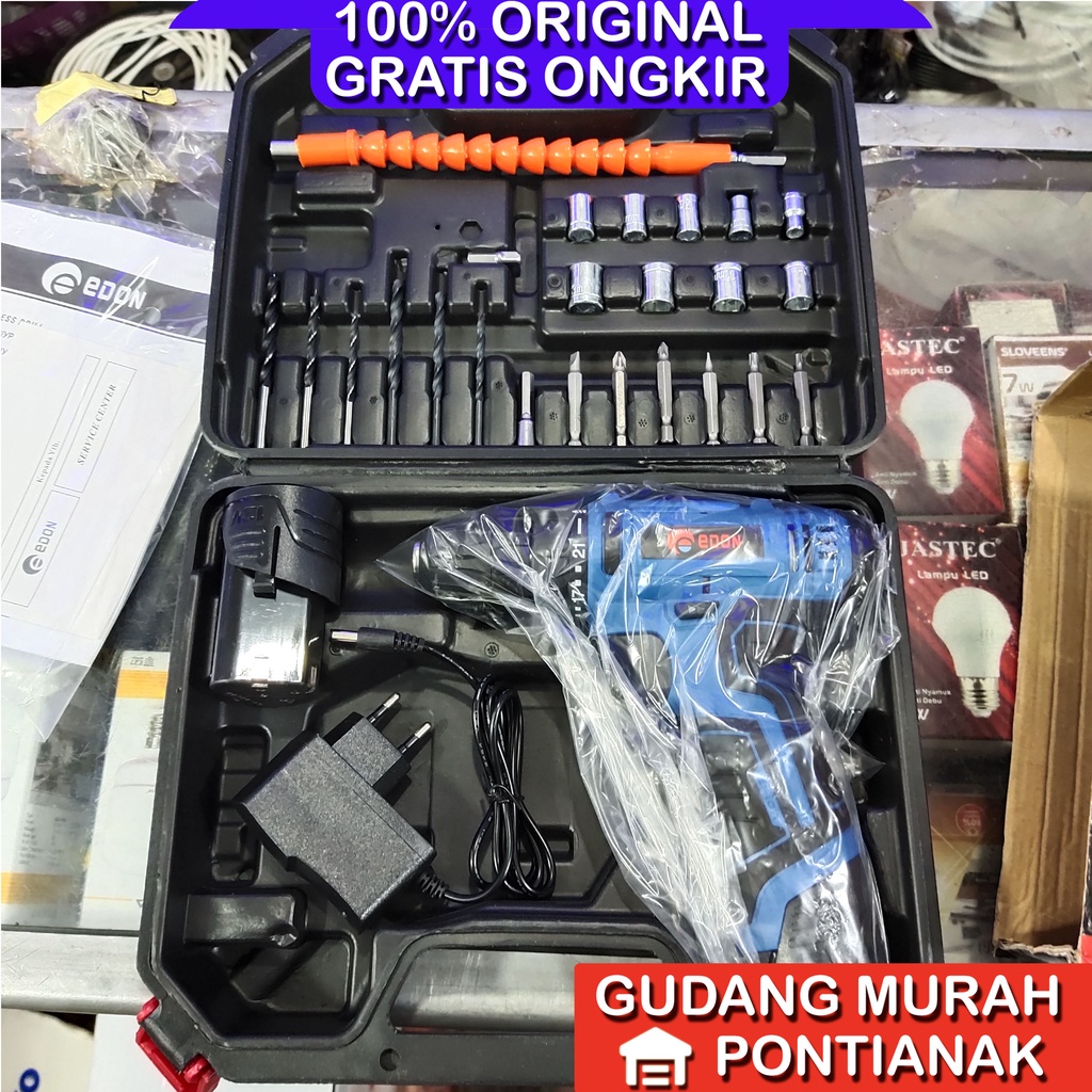 Bor Cordless Edon LV3 1210 / Mesin Bor Baterai Edon 12V Cordless Drill Edon 12 V LV3-1210