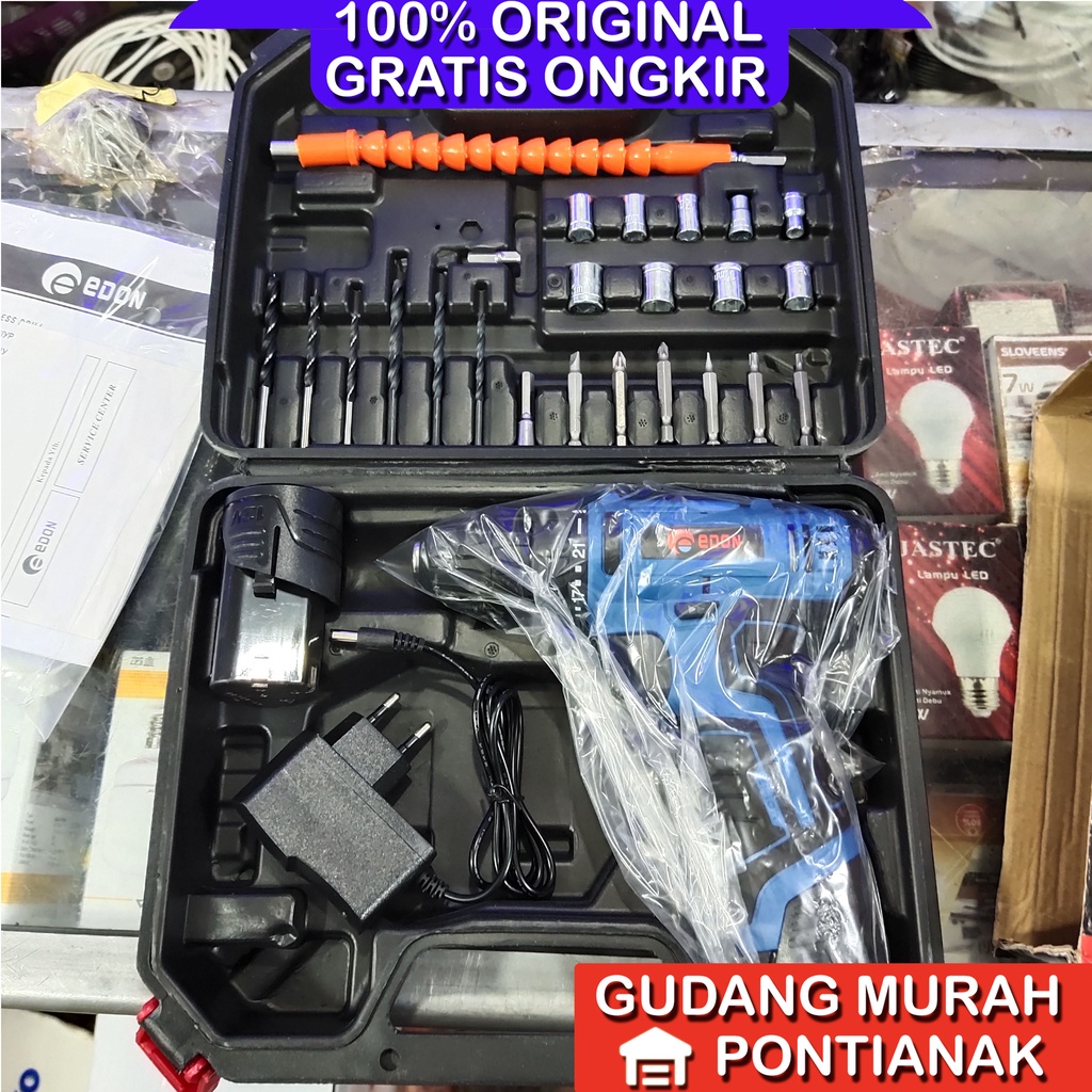 Bor Cordless Edon LV3 1210 / Mesin Bor Baterai Edon 12V Cordless Drill Edon 12 V LV3-1210