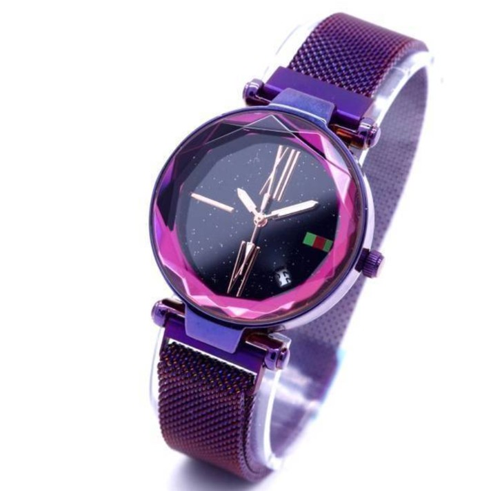 FYGALERYSURABAYA J137 Jam Tangan Analog Casual Rantai Magnet Fashion Wanita Tanggal / Non Tanggal