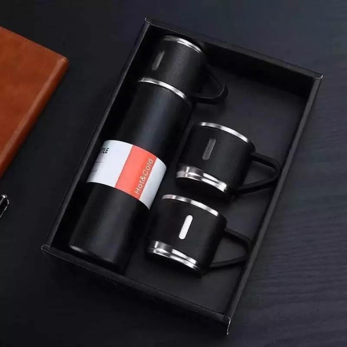 Thermos Tumbler Botol Minum Set Souvenir Vacuum Flask Set Hampers Box Termos Elegan Air Minum Vacuum Flask Bottle Set 500ML SUS 304