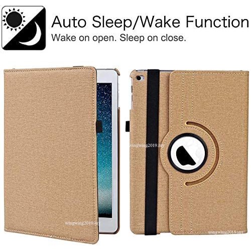 Case Pelindung Bahan Kulit PU Model Putar 360 Derajat Auto Wake Sleep Untuk IPad 9th Gen 10.2 8th 7th air 1 2 3 9.7 2018 2017